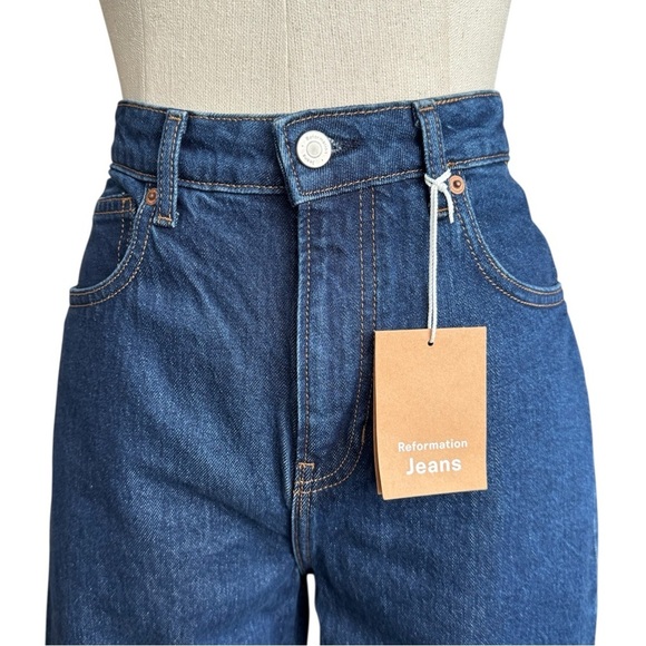 NWT Reformation Jax Stretch High Rise Jeans in Seneca Wash Blue Size: 29 - Picture 5 of 13